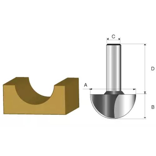 Fresa Makita U Diamantada 3/4 Haste 1/2 D-49507