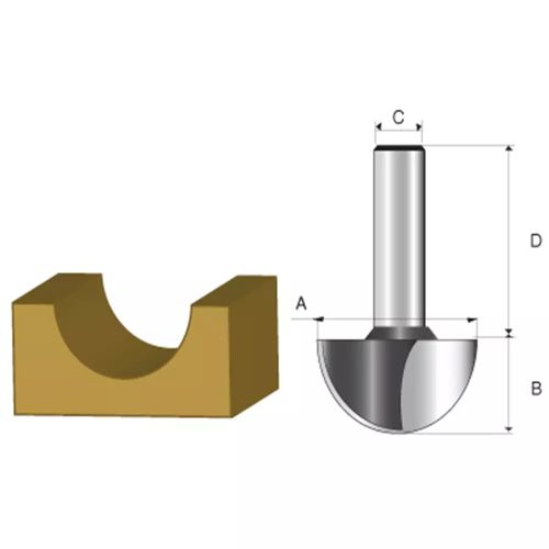 Fresa Makita U Diamantada 1/2 Haste 1/4 D-49476