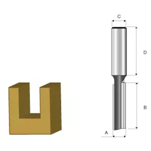 Fresa Paralela Dupla Diam 1/4 Haste 1/4 D-49105