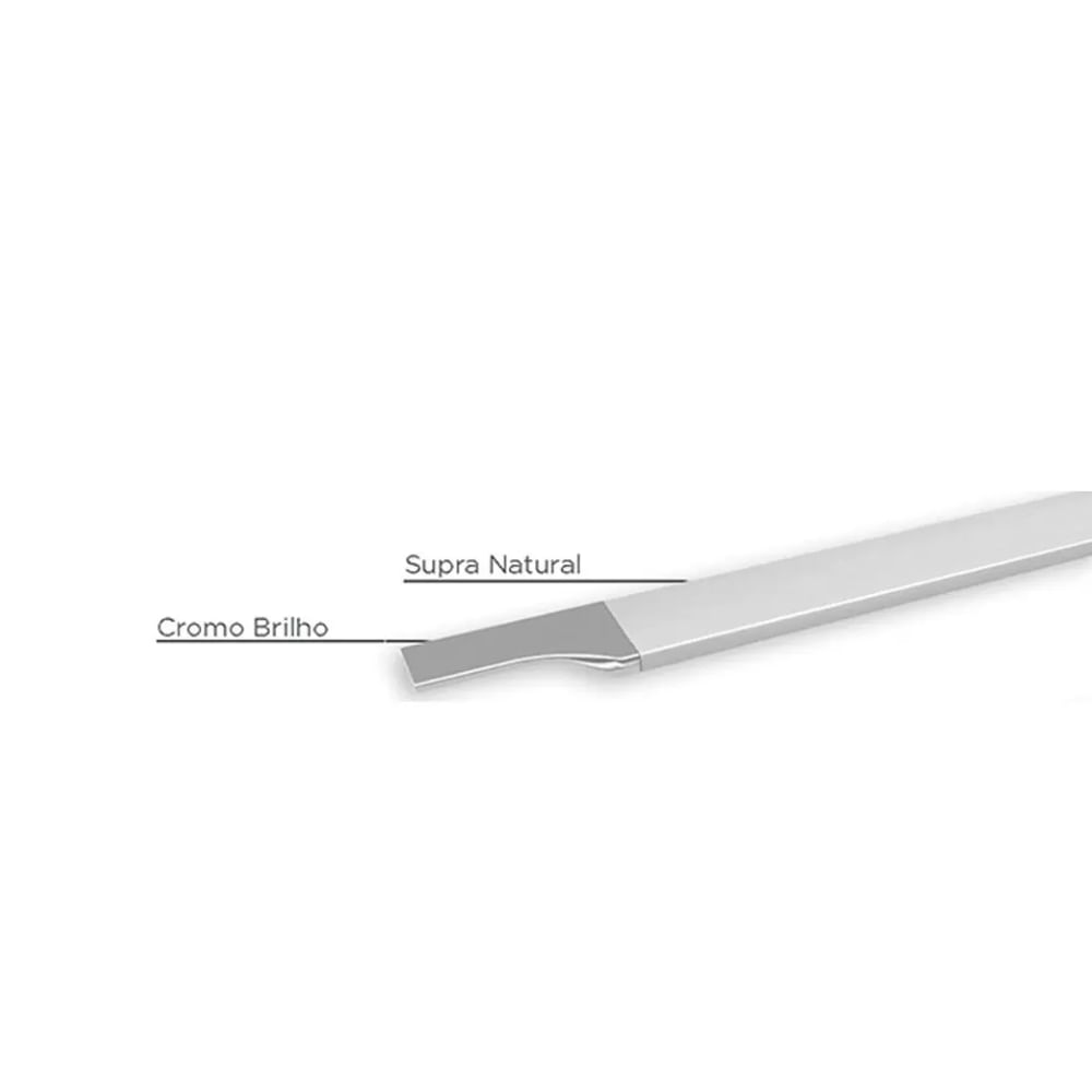Perfil Puxador Rometal Facetato Anodizado Supra Natural Rm183 Com