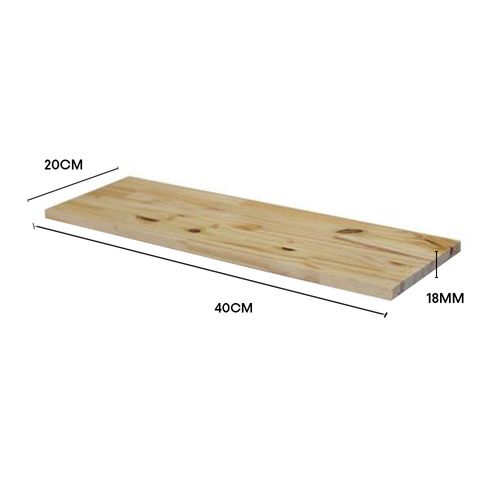 Prateleira Em Painel De Pinus Seco Em Estufa 40cm X 20cm X 1,8cm