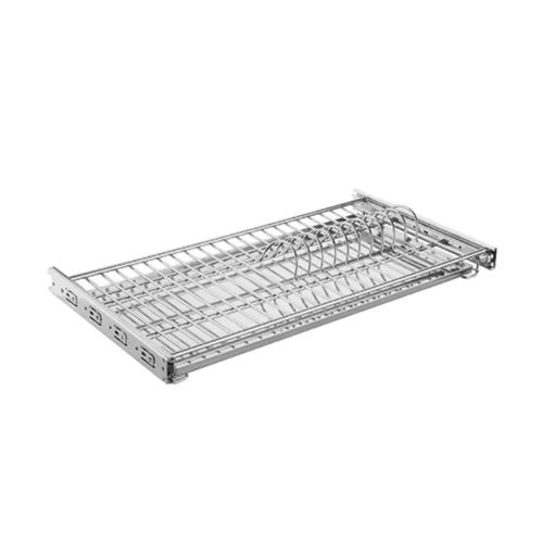 Escorredor Cromado Com Bandeja Inox E Corrediça 870x70x260mm