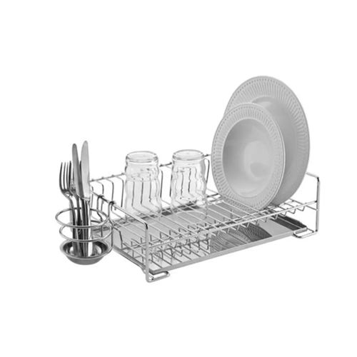 Escorredor De Louça Simples Cromado Com Bandeja Inox 400x125x390mm