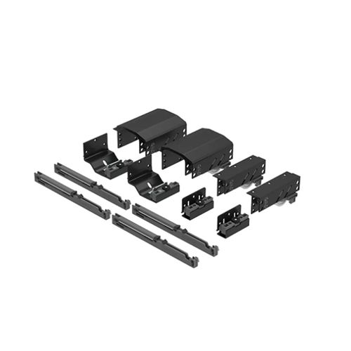 Sistema Para Porta De Correr Rometal Dominus Sobreposto Com Amortecedor Até 80kg Para 2 Portas