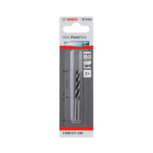 Broca Para Metal Bosch Aço Rápido Hss-Pointteq 3,0mm (2 Un)