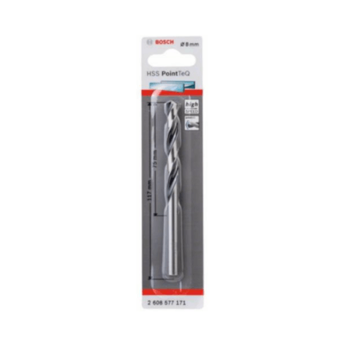 Broca Para Metal Bosch Aço Rápido Hss-Pointteq 8,0mm