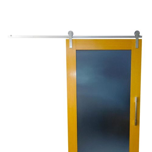 Kit Para Porta Correr 1,5 Metros De Aluminio Escovado
