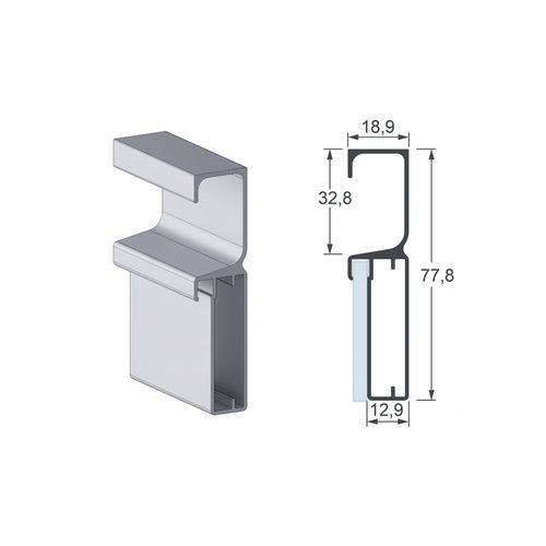 Perfil Puxador  Aluminio 3178  Com 6 Metros