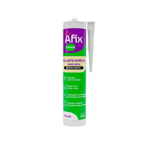 Silicone Multiflex Selante Preto Base D`Água 430gr Afix